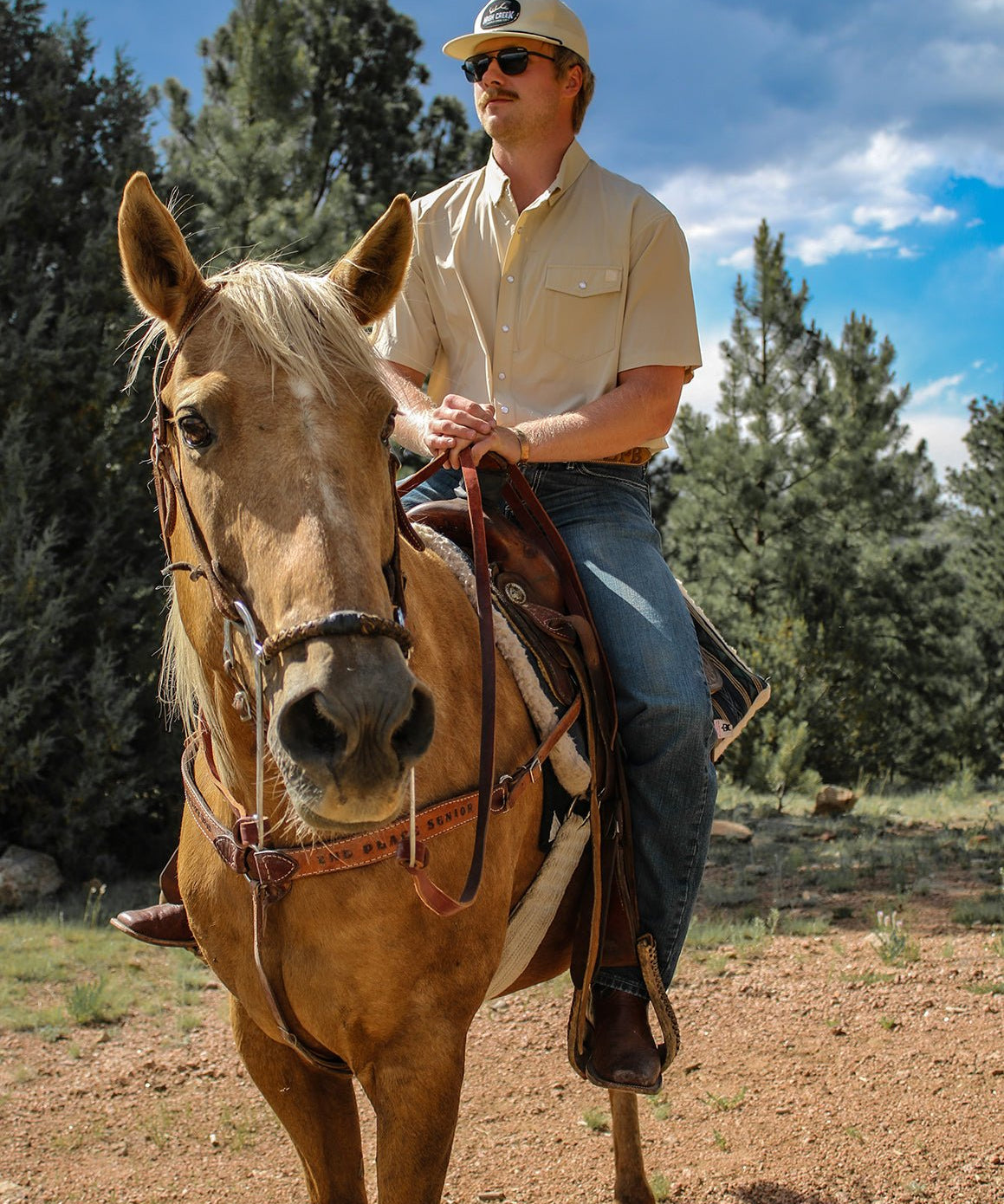 4 Mile Creek Pearl Snap Button - Up Bone - High Creek