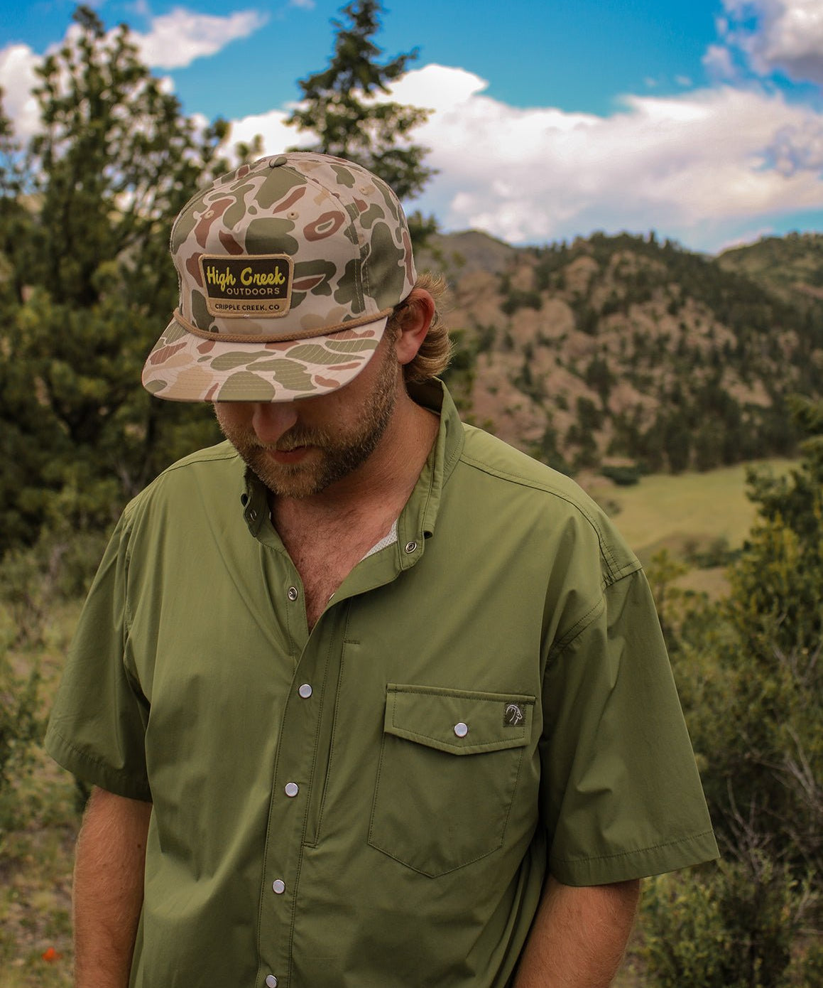 4 Mile Creek Pearl Snap Button - Up Green - High Creek