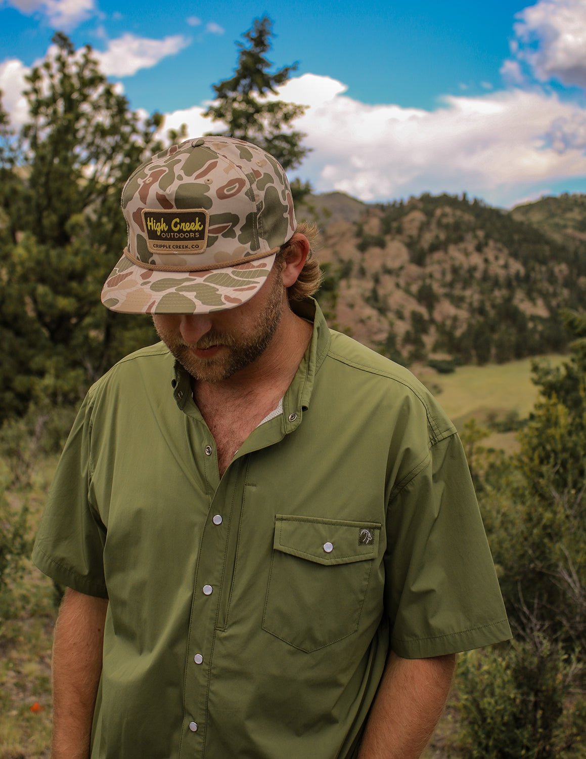 4 Mile Creek Pearl Snap Button - Up Green - High Creek