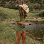 4 Mile Creek Pearl Snap Button - Up Green - High Creek