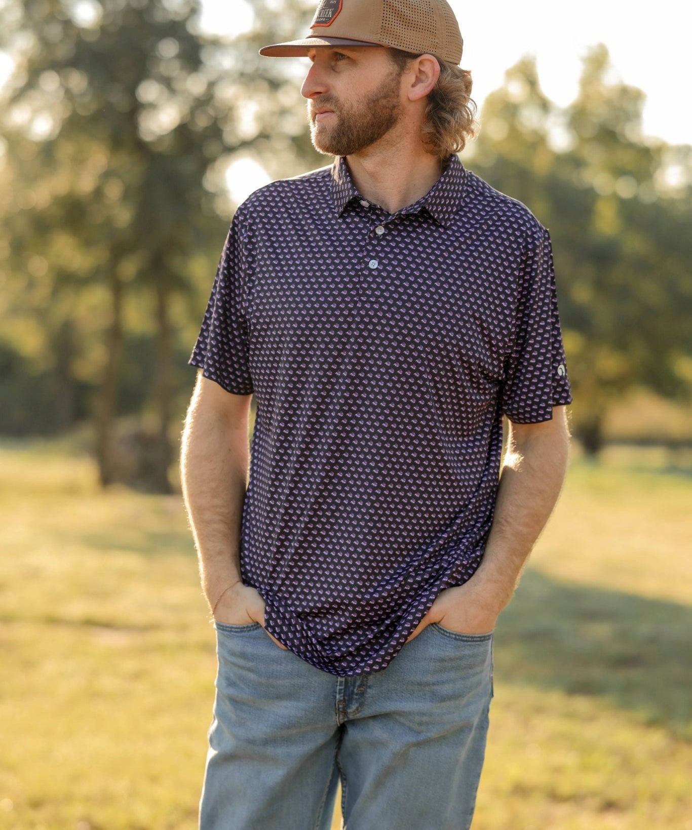 ACU Black Stairstep Polo - High Creek