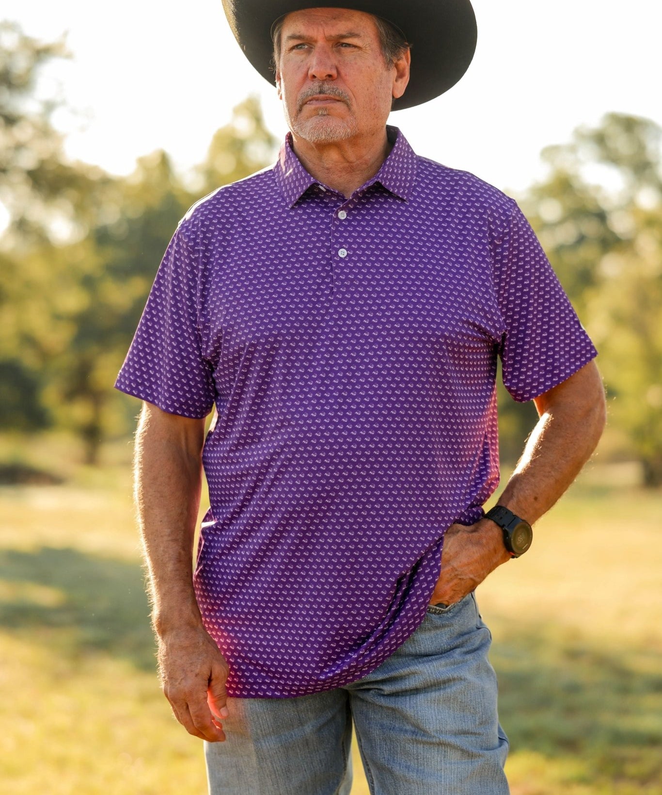 ACU Purple Stairstep Polo - High Creek
