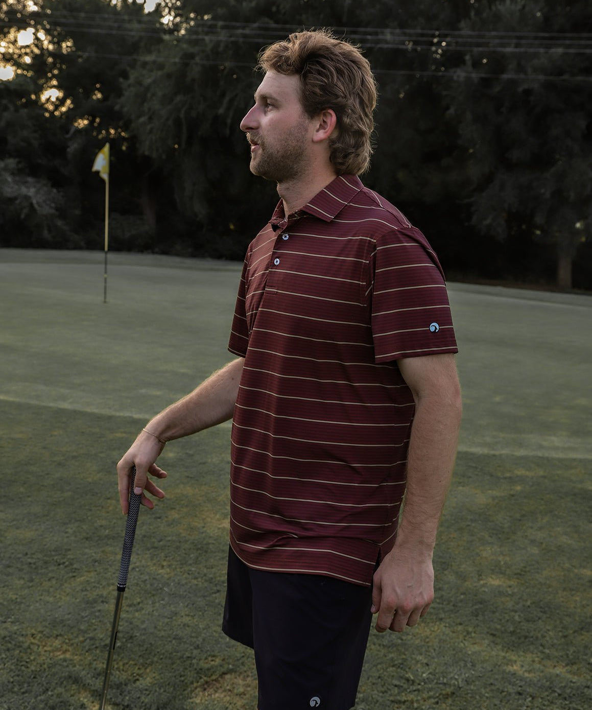 Apex Stripe Polo Maroon - High Creek