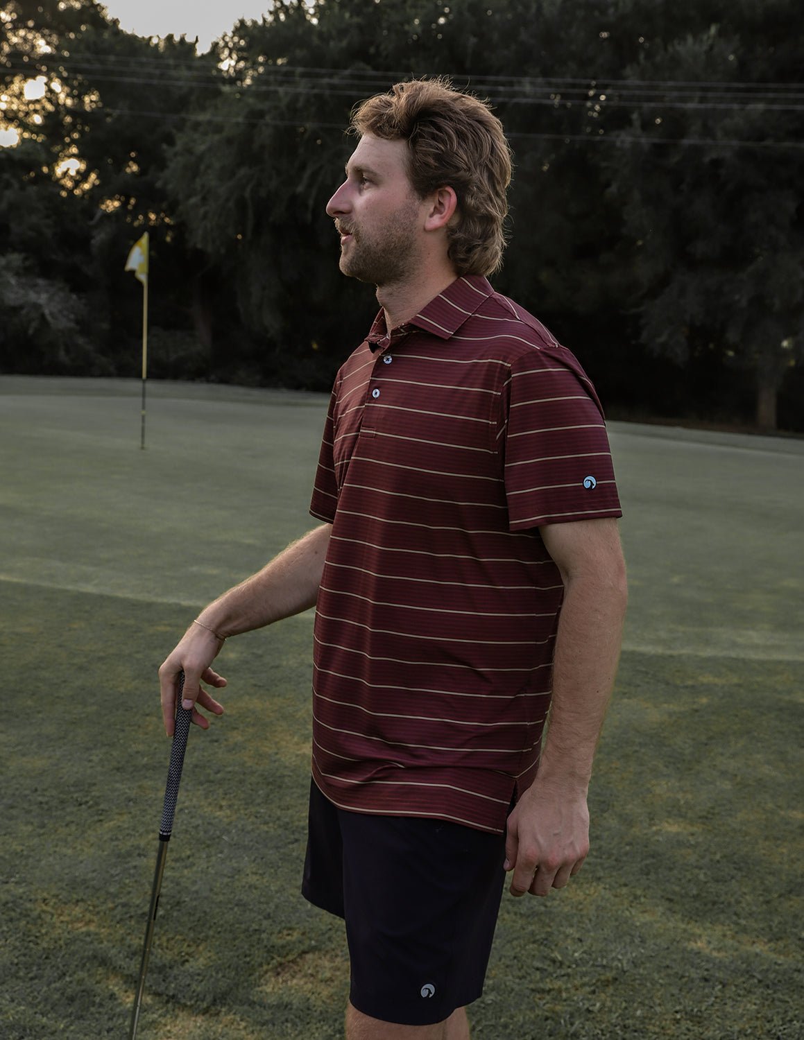 Apex Stripe Polo Maroon - High Creek