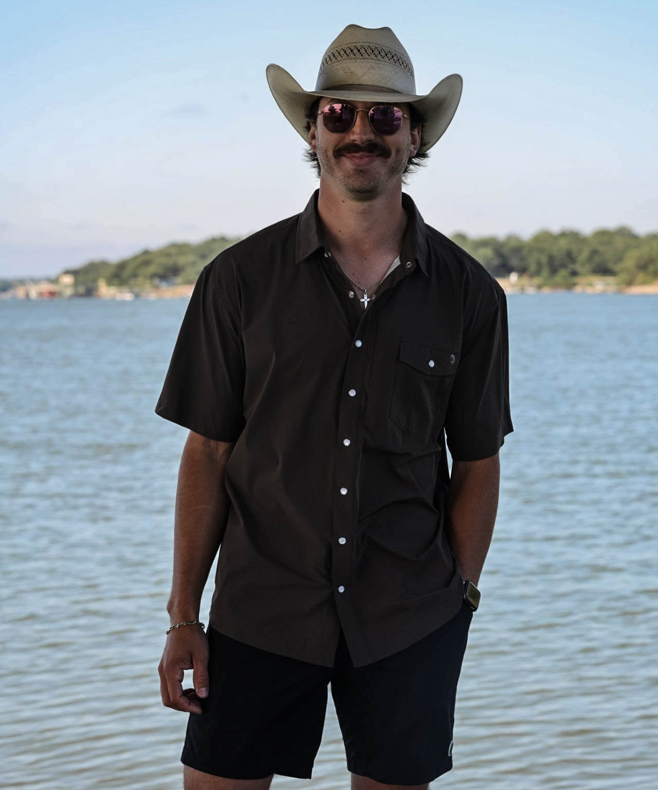 COMING SOON: 4 Mile Creek Pearl Snap Button-Up Dark Mocha - High Creek