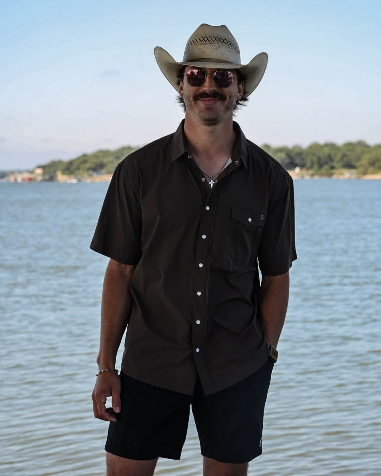 COMING SOON: 4 Mile Creek Pearl Snap Button-Up Dark Mocha - High Creek