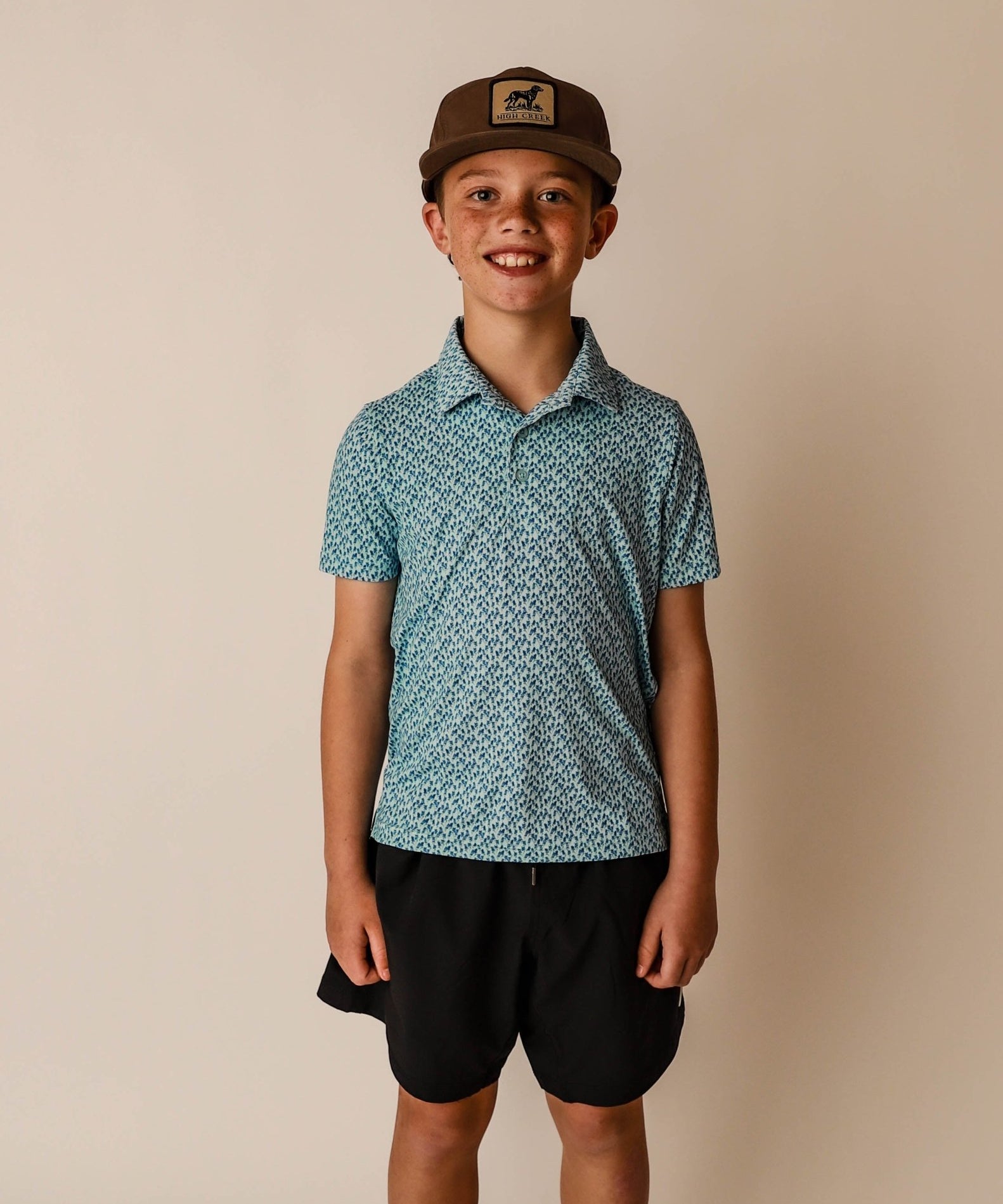 COMING SOON: Bluebonnet Overload Youth Printed Polo - High Creek