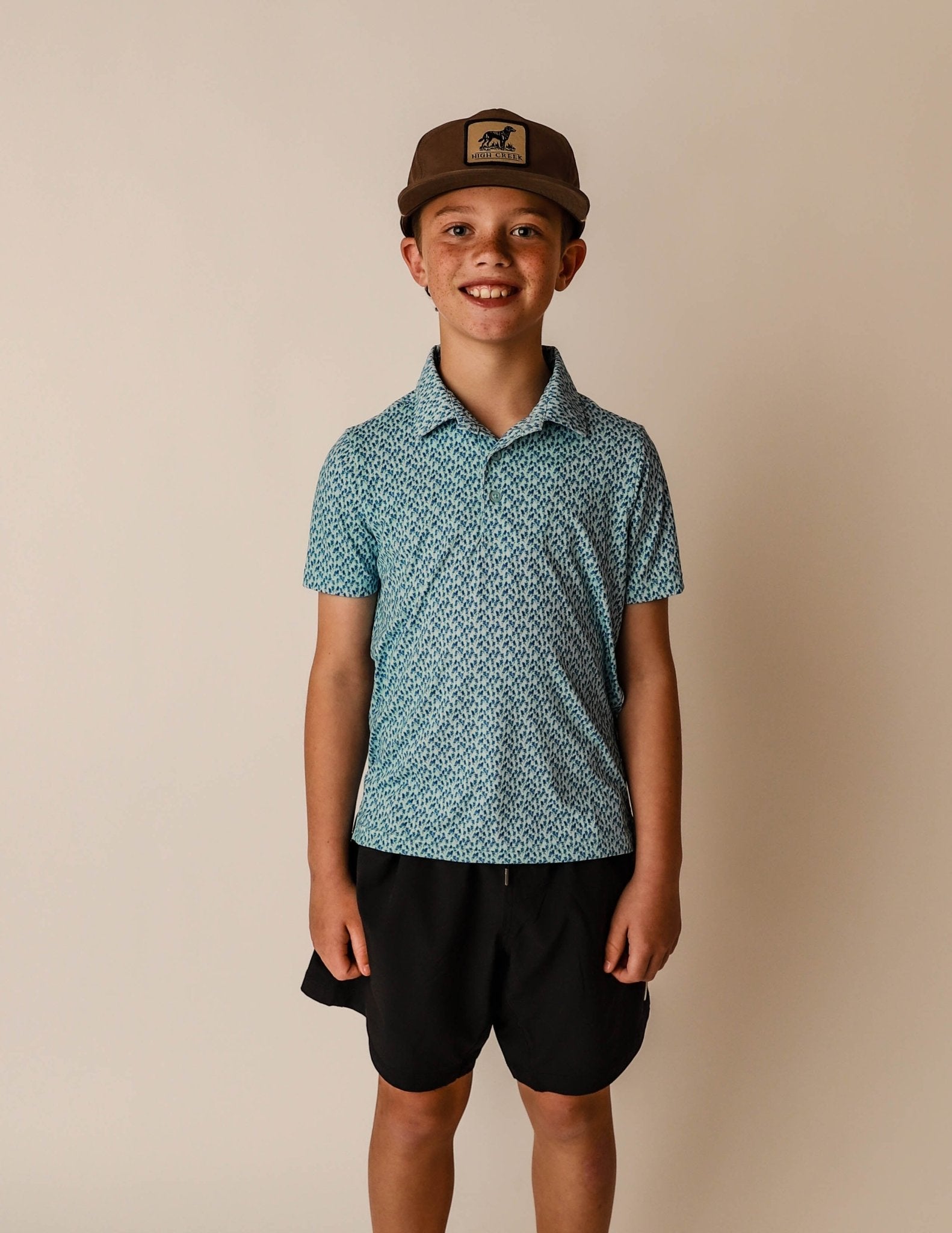 COMING SOON: Bluebonnet Overload Youth Printed Polo - High Creek