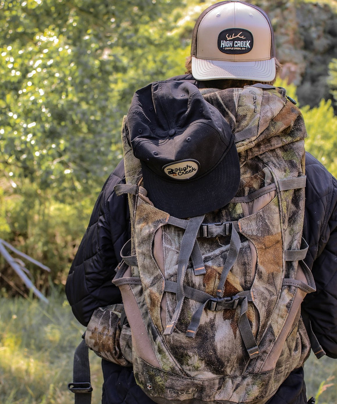 Cripple Creek Oval Patch Mesh Back Hat Brown - High Creek