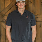 Florida State University Burk Short Sleeve Button Up Black - High Creek