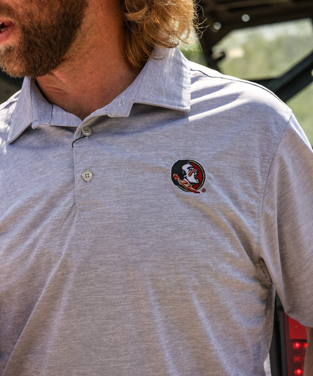 Florida State University Clayton Light Grey Polo - High Creek