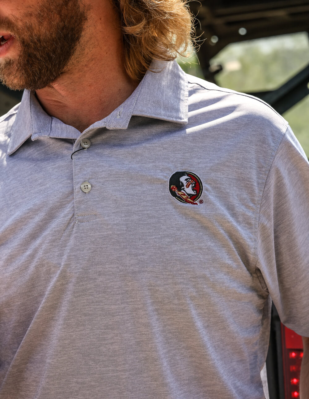 Florida State University Clayton Light Grey Polo - High Creek
