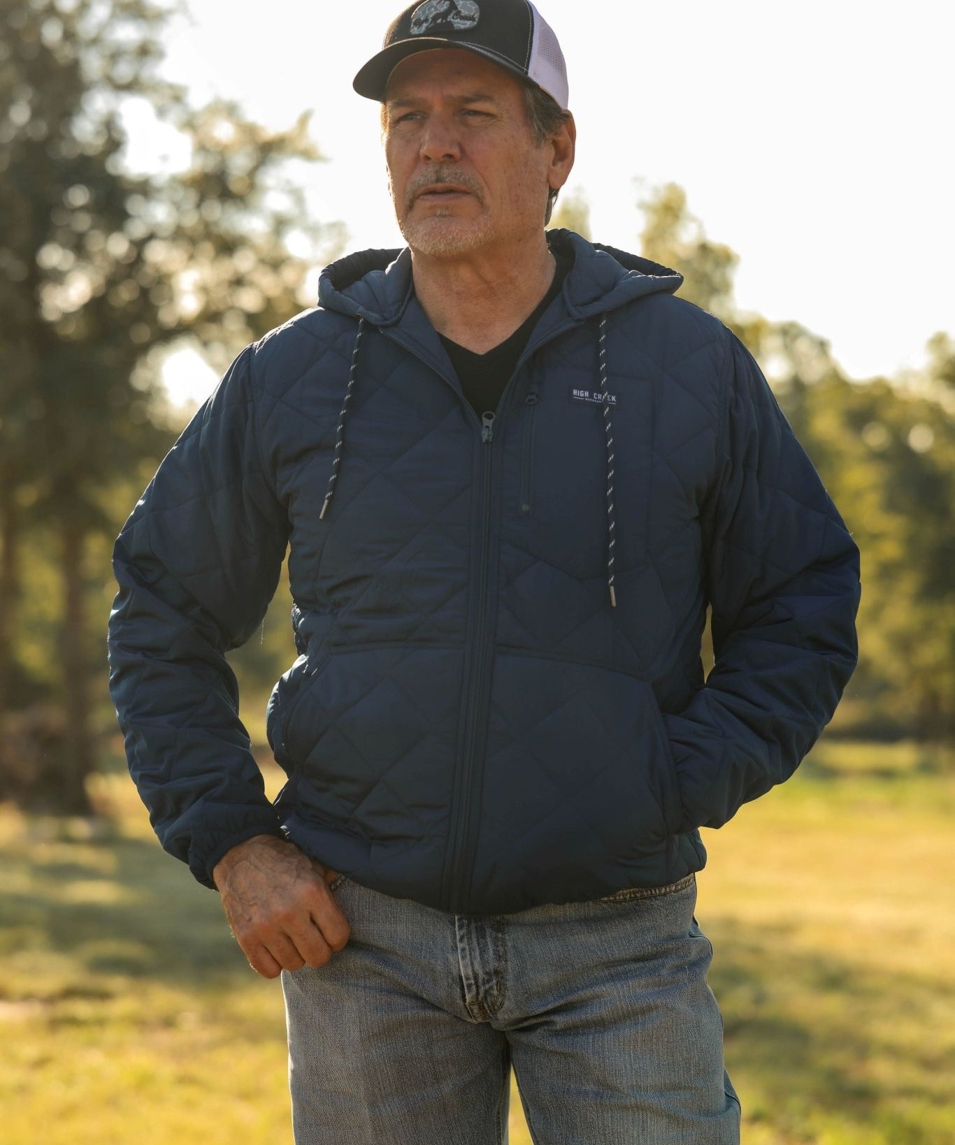 Graham Hooded Puffer Jacket Navy - High Creek