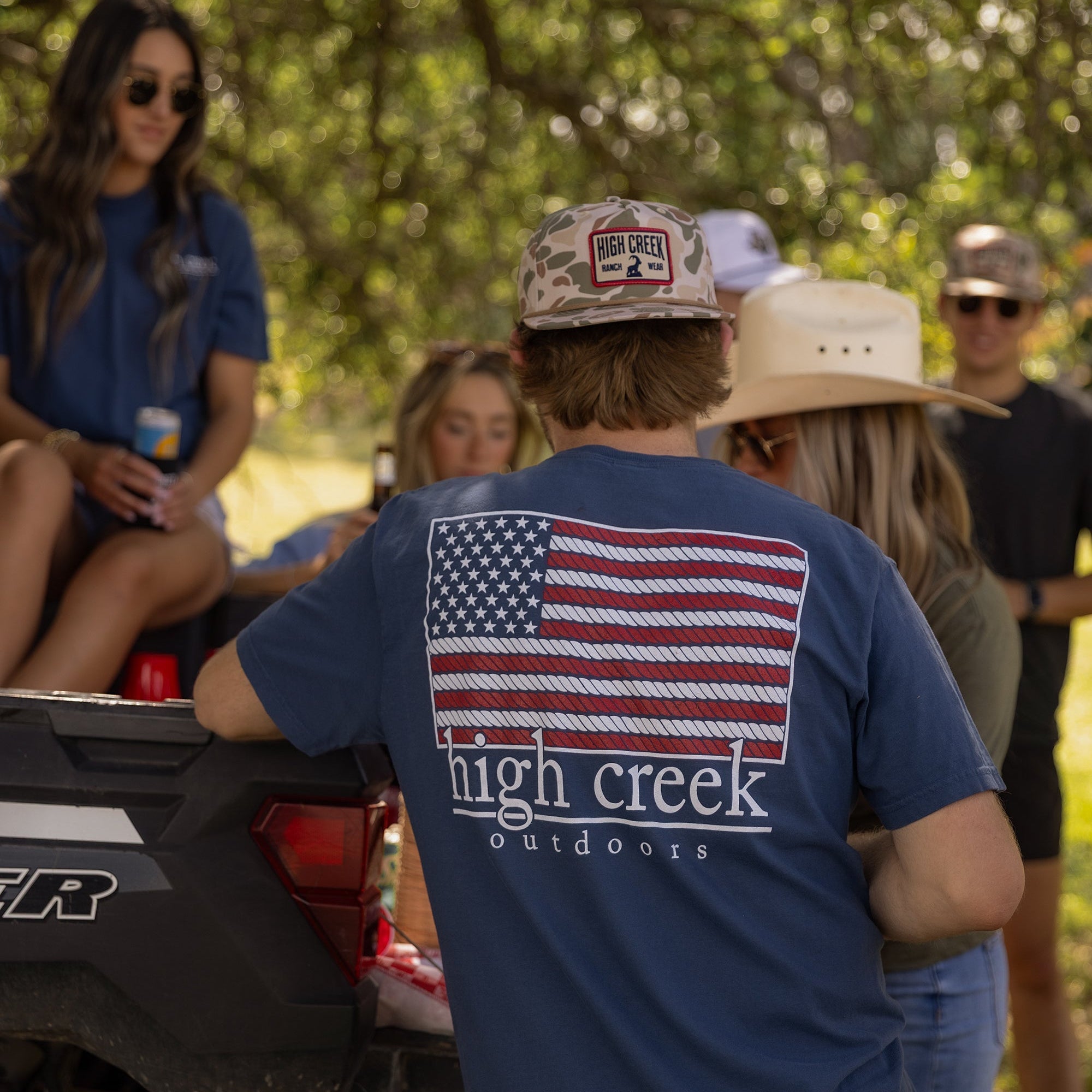 High Creek American Flag Short Sleeve Blue Jean - High Creek