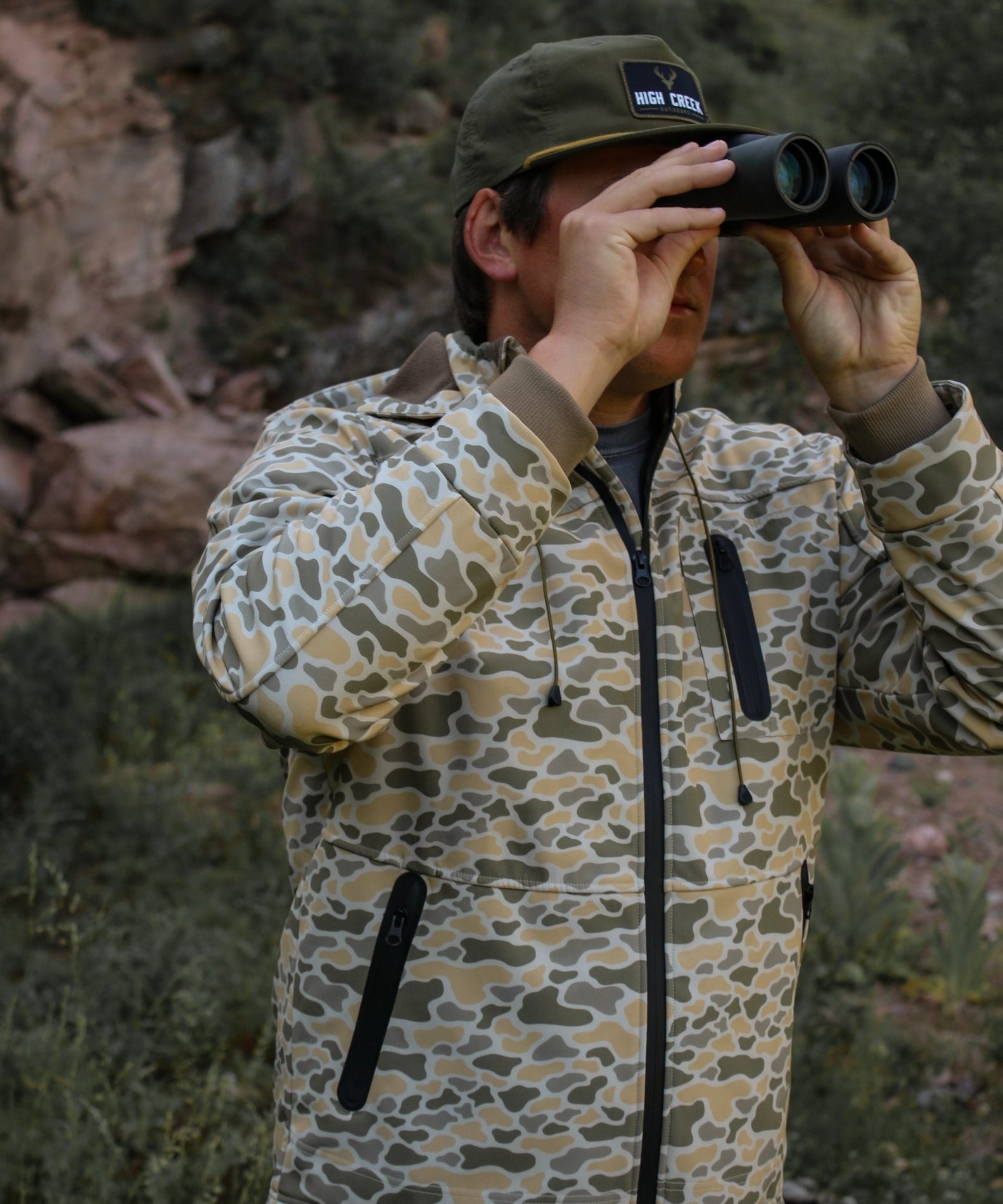 High Creek Outdoors Deer Head Patch Hat Loden - High Creek