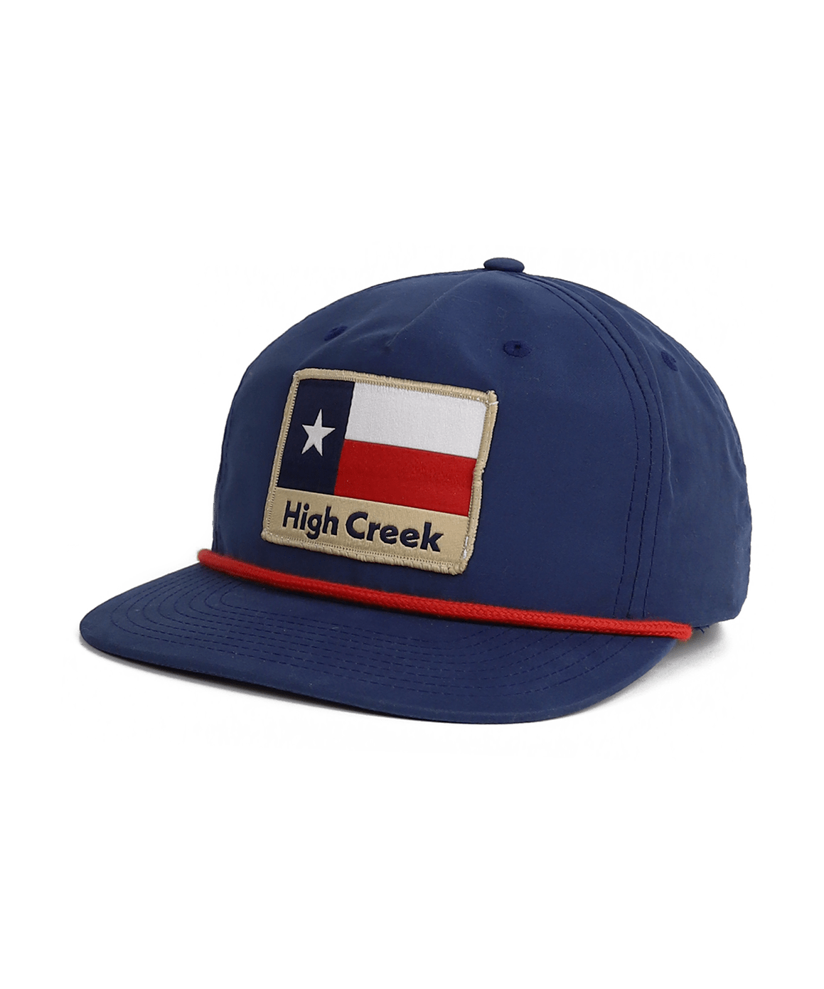 High Creek Rustic TX Flag Patch Hat Navy & Red - High Creek