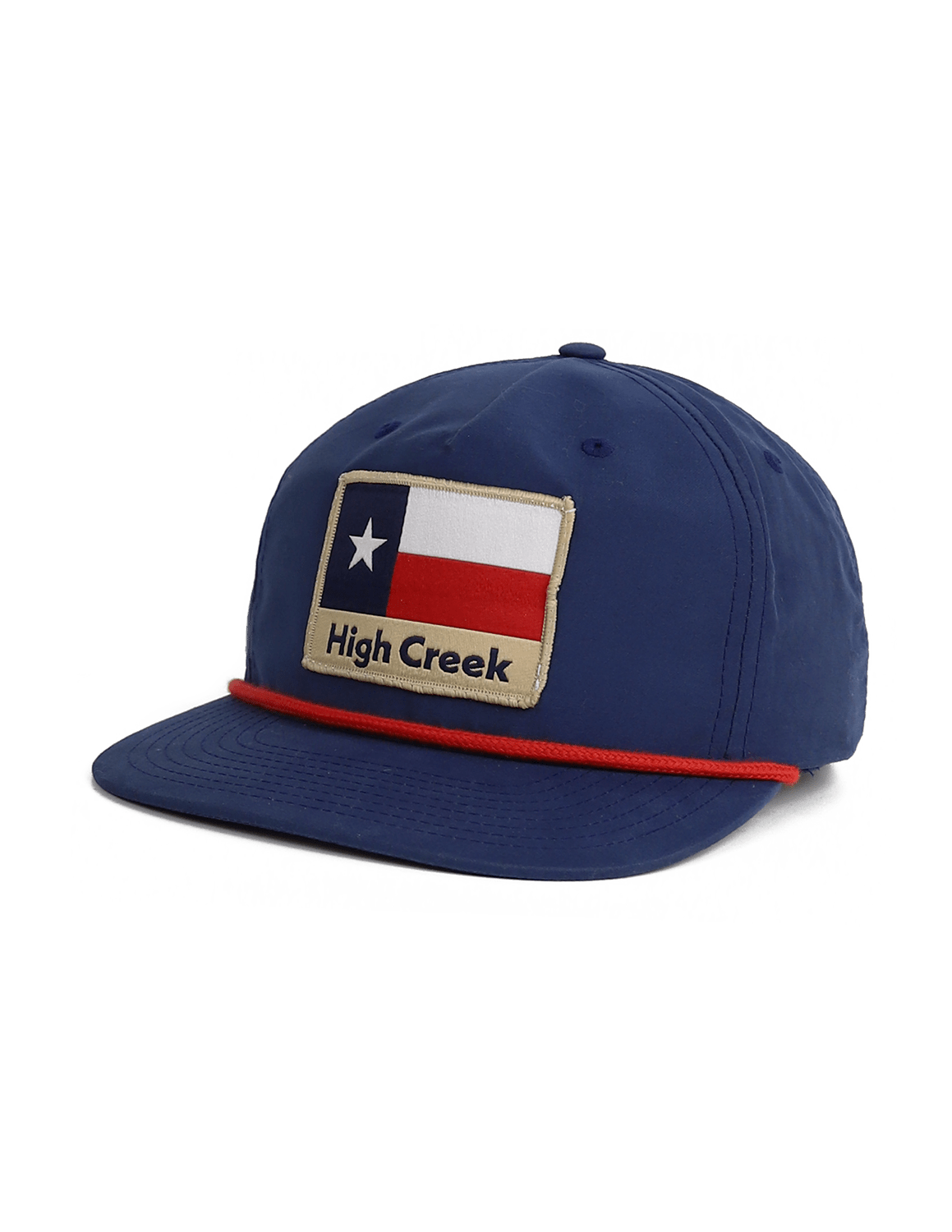 High Creek Rustic TX Flag Patch Hat Navy & Red - High Creek