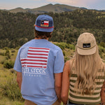 High Creek Rustic TX Flag Patch Hat Navy & Red - High Creek