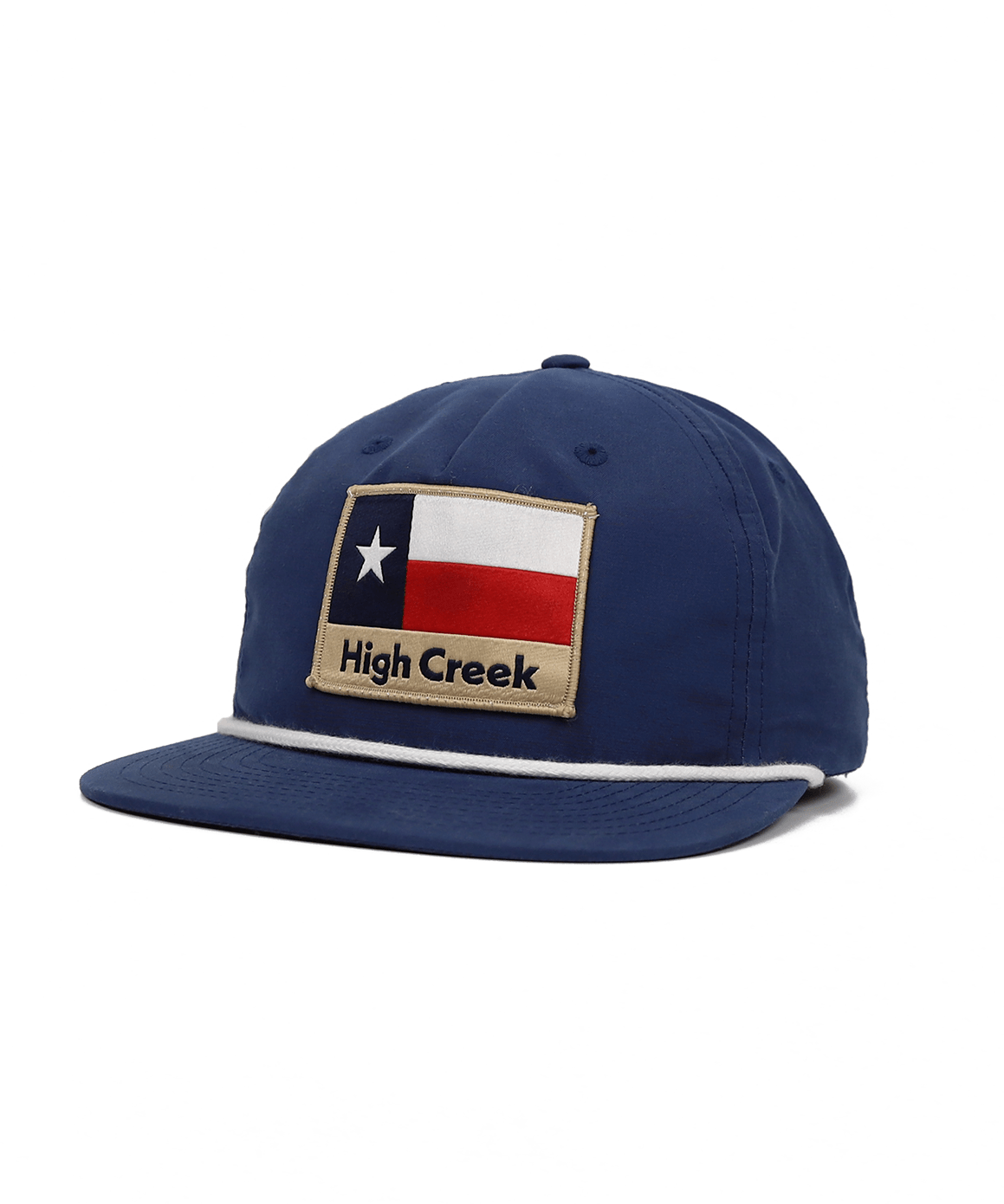 High Creek Rustic TX Flag Patch Hat Navy & White - High Creek