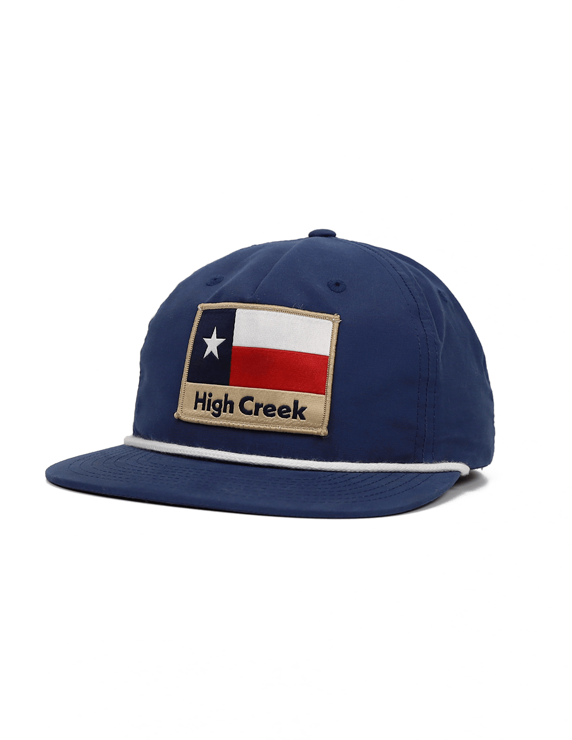 High Creek Rustic TX Flag Patch Hat Navy & White - High Creek