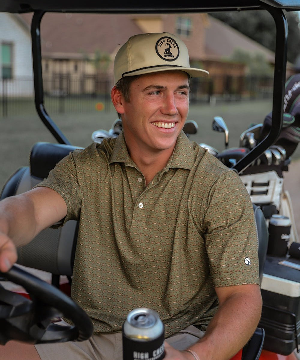 Huntin', Fishin', Campin' Printed Polo - High Creek