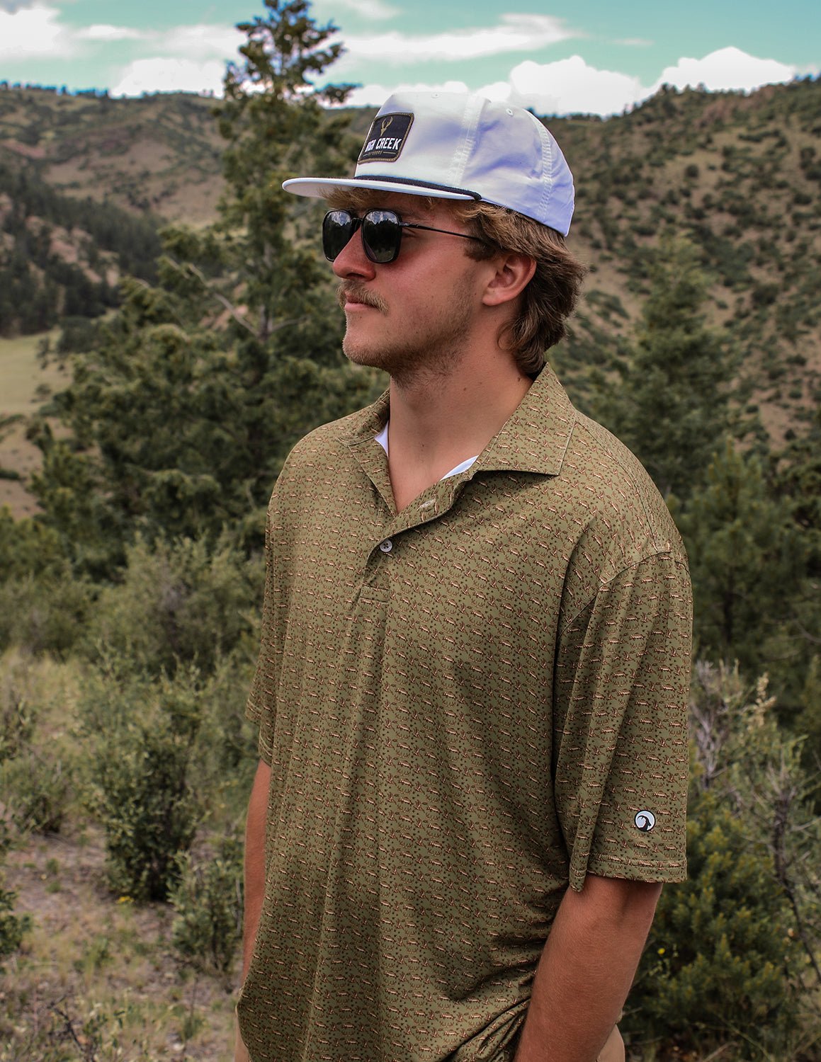 Huntin', Fishin', Campin' Printed Polo - High Creek
