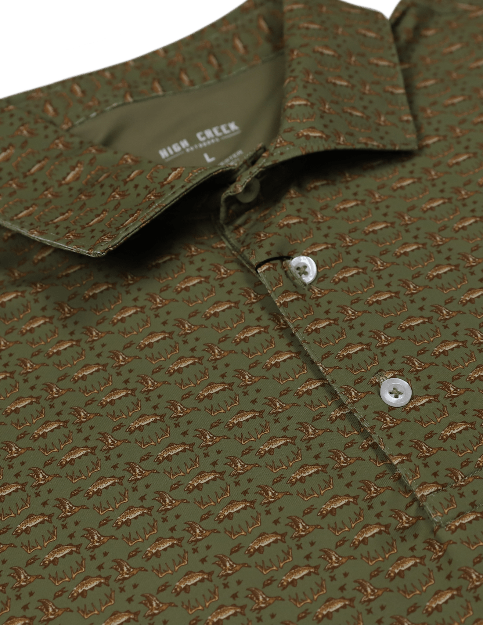 Huntin', Fishin', Campin' Printed Polo - High Creek