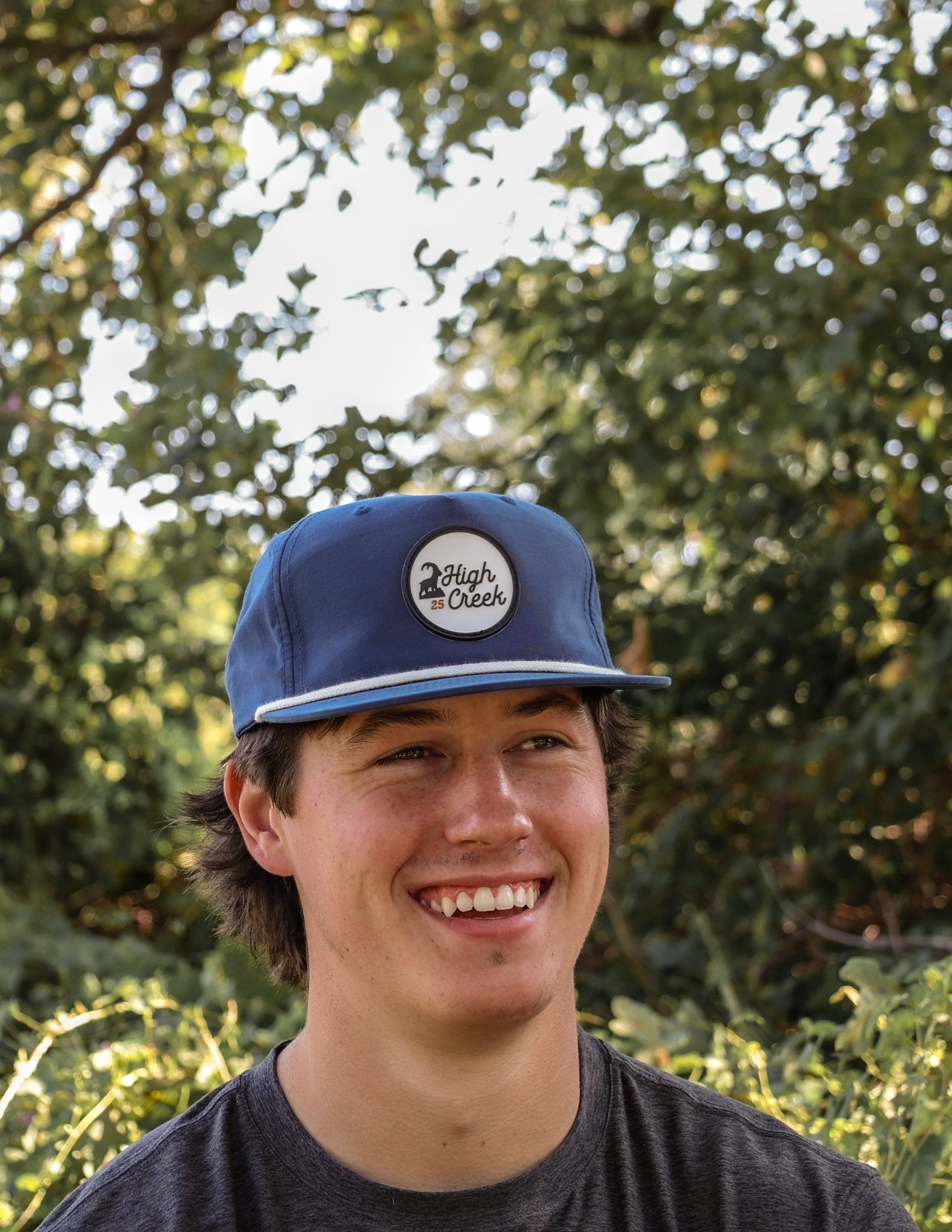 Ibex Standing Script Patch Hat Navy - High Creek