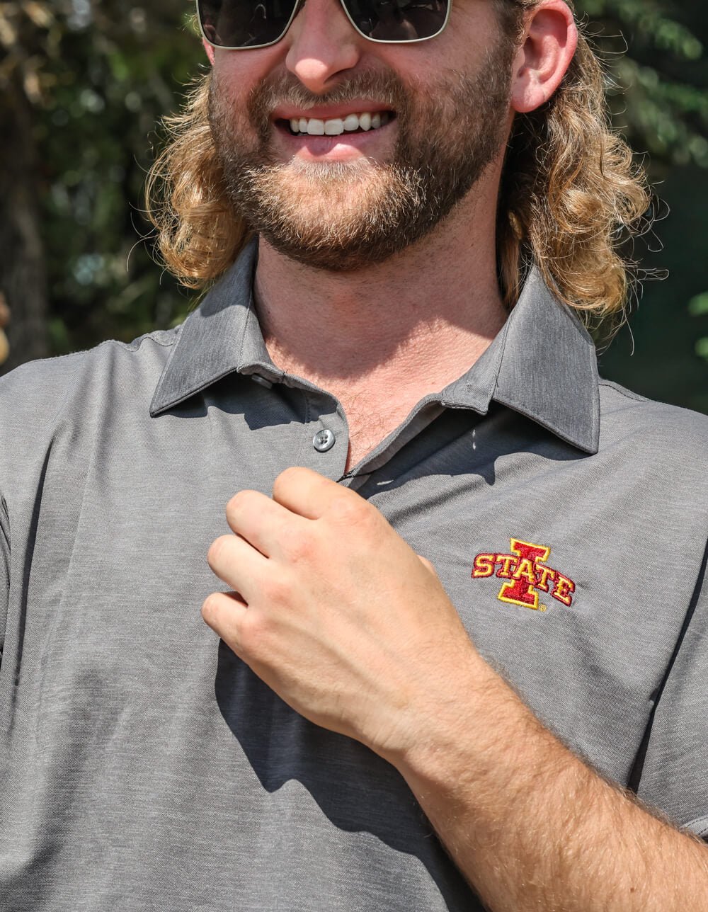 Iowa State University Clayton Heather Charcoal Polo - High Creek