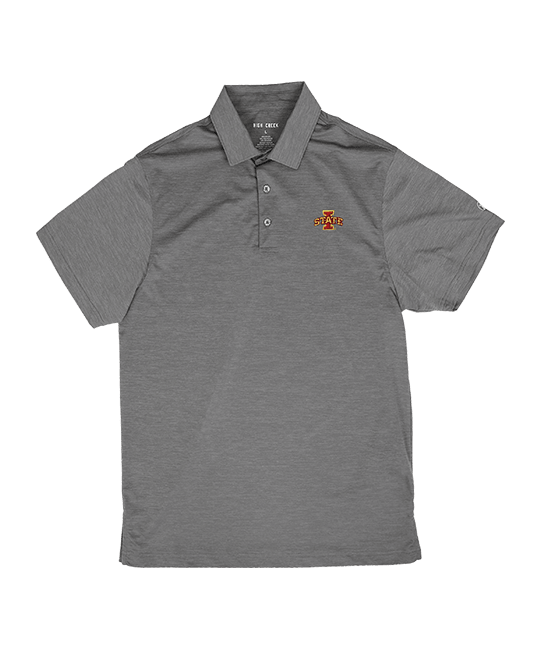 Iowa State University Clayton Heather Charcoal Polo - High Creek