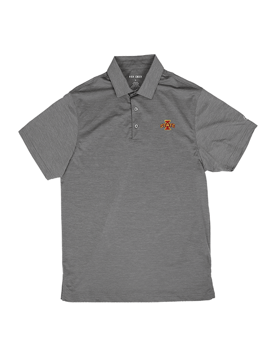 Iowa State University Clayton Heather Charcoal Polo - High Creek