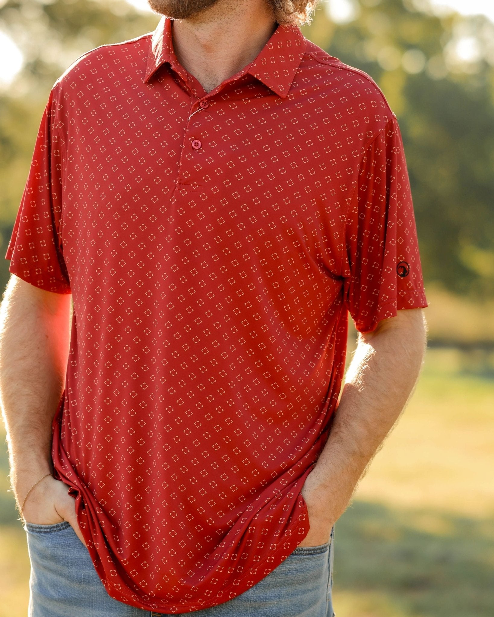 Quad Polo Cardinal and Cream - High Creek