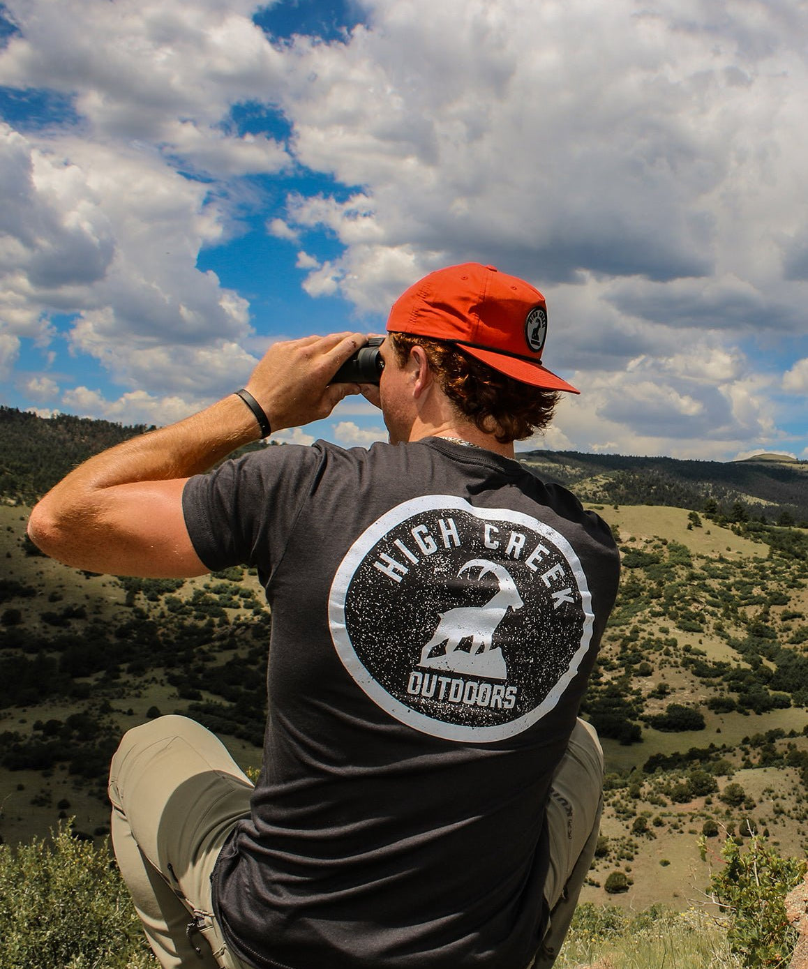 Round The Ibex Patch Mesh Back Hat Dark Orange - High Creek