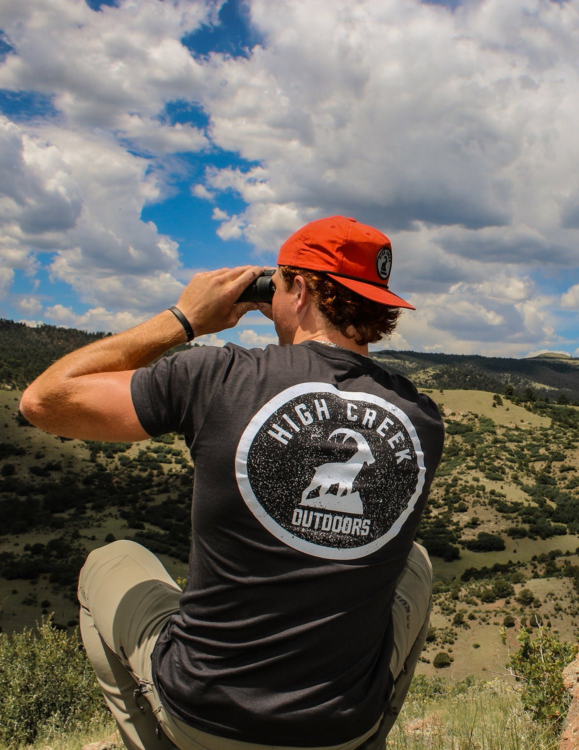 Round The Ibex Patch Mesh Back Hat Dark Orange - High Creek
