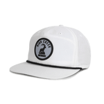 Round The Ibex Patch Mesh Back Hat White - High Creek