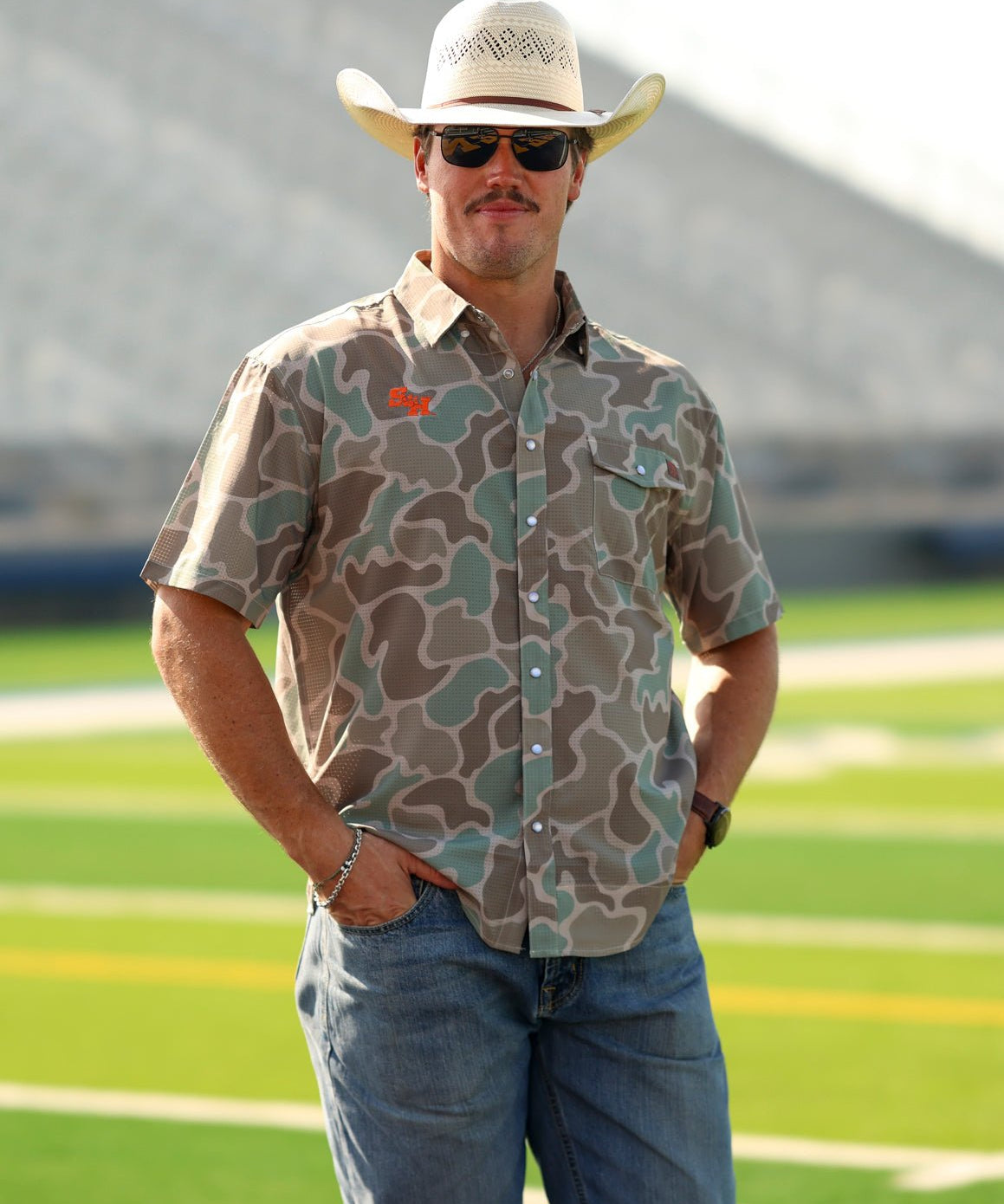 Sam Houston State University Cole Camo Button Up - High Creek