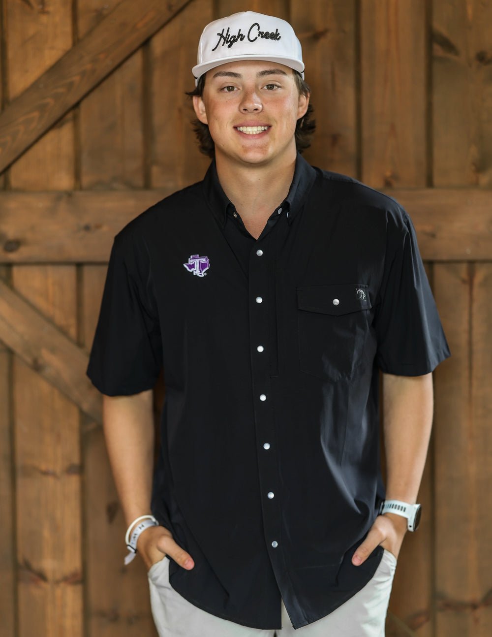 Tarleton State University 4 Mile Creek Pearl Snap Button - Up Black - High Creek