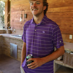 Tarleton State University Apex Stripe Polo Purple - High Creek