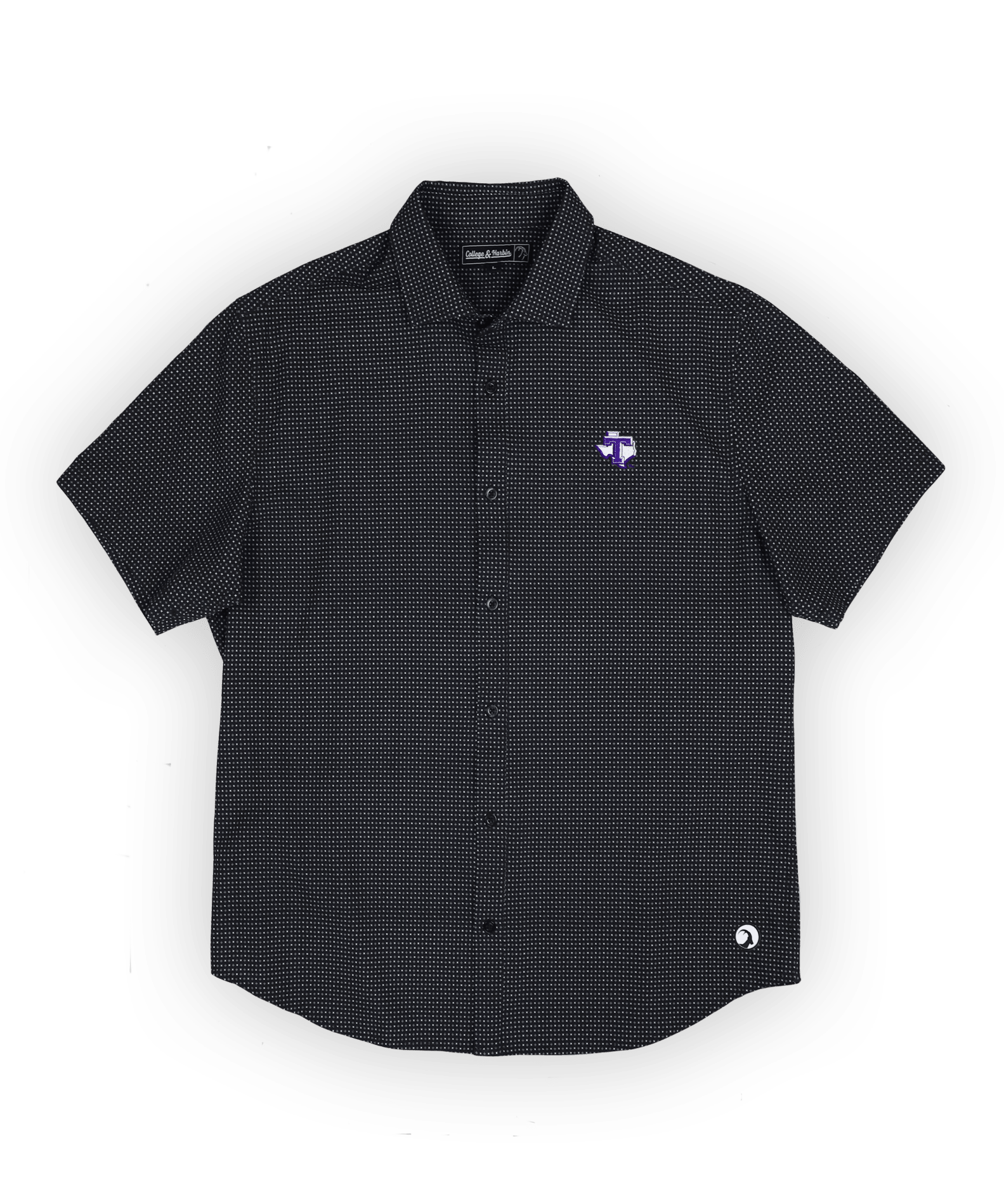 Tarleton State University Burk Short Sleeve Button Up Black - High Creek