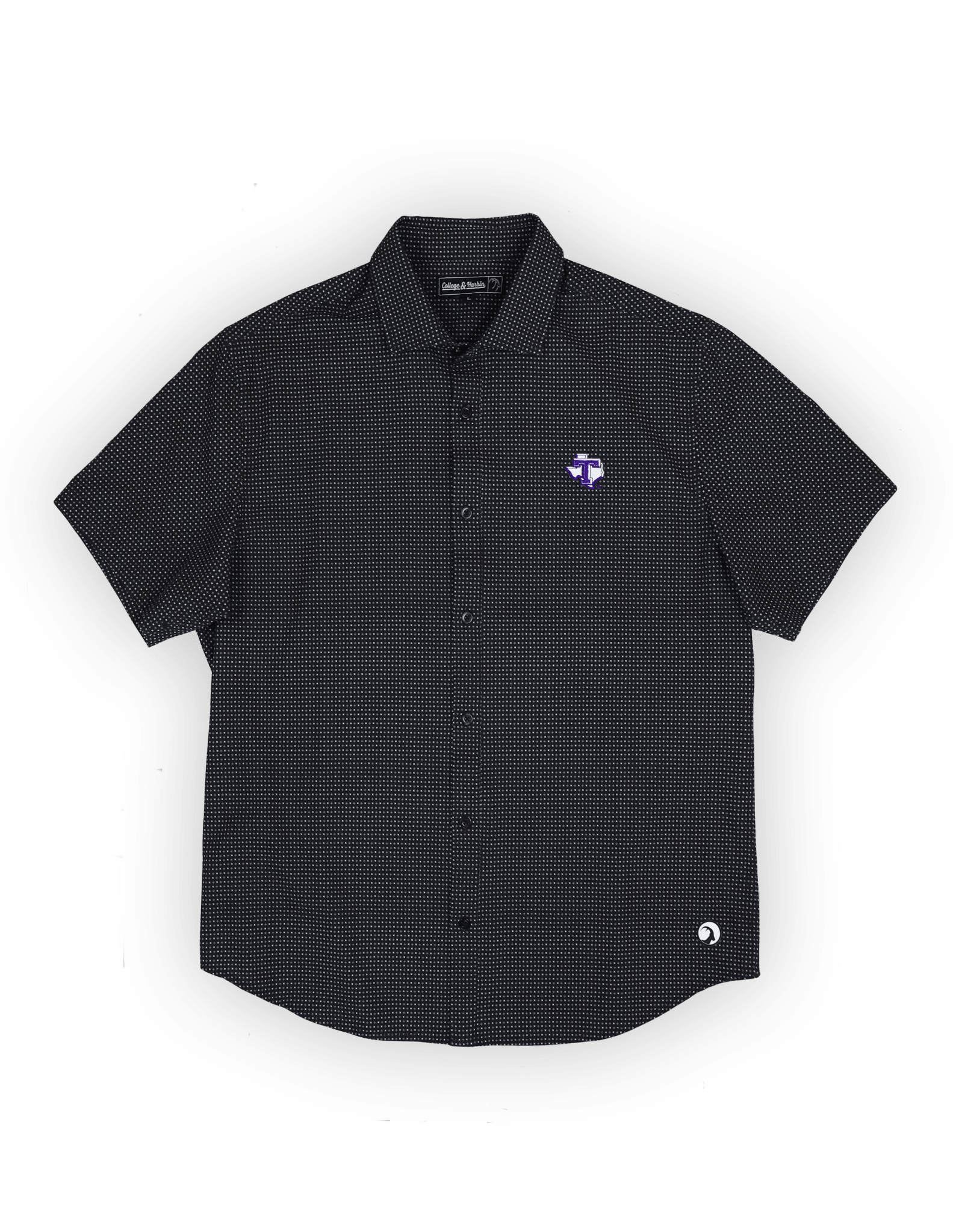 Tarleton State University Burk Short Sleeve Button Up Black - High Creek