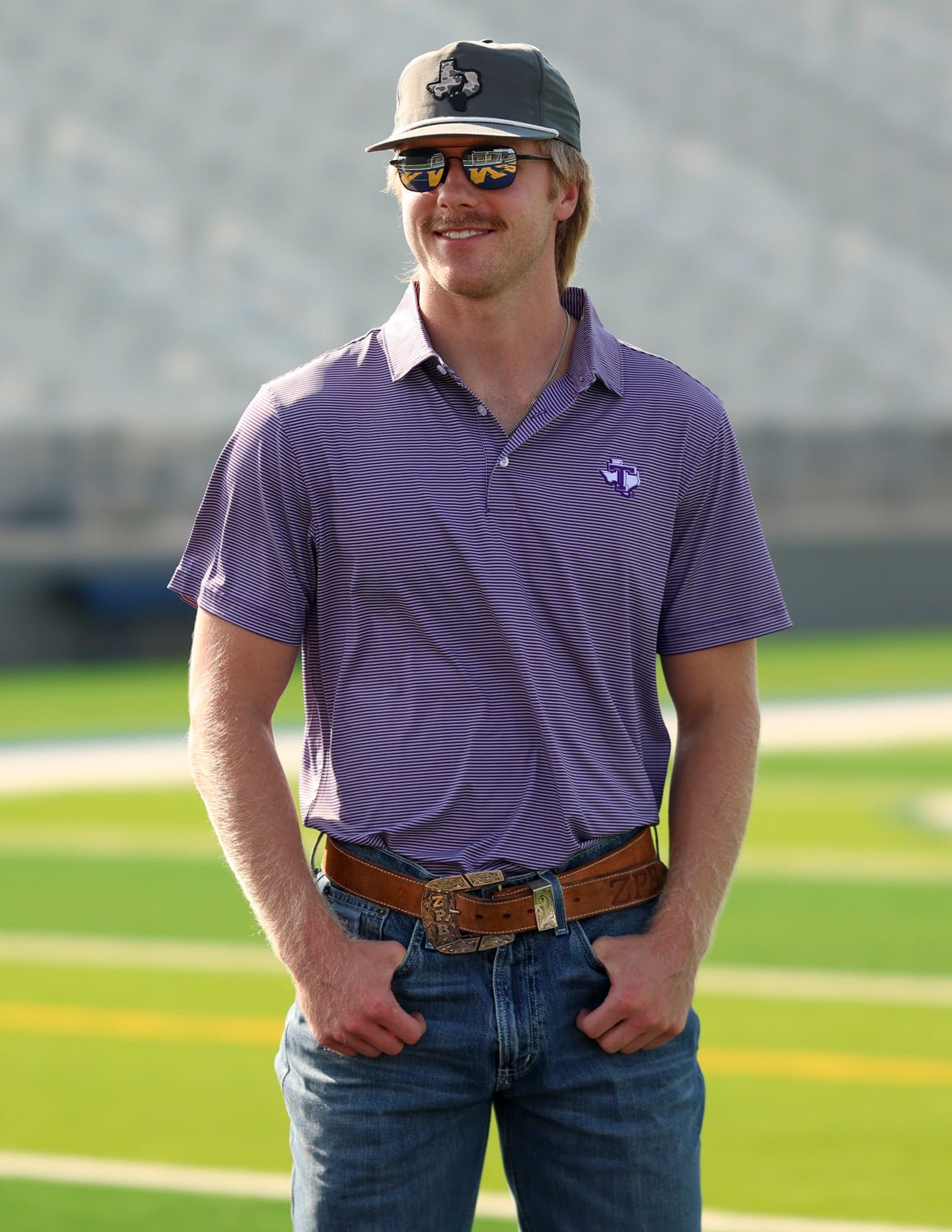 Tarleton State University Hairline Stripe Polo - High Creek