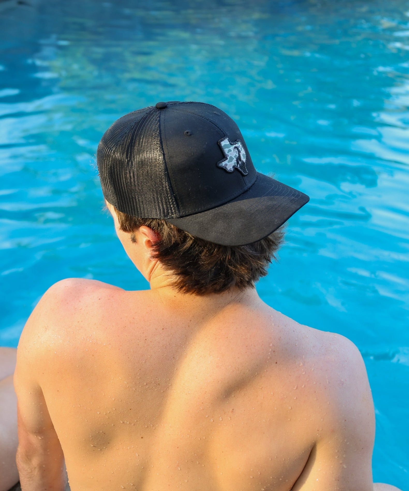Texas Colors Camo Mesh Patch Hat Black - High Creek