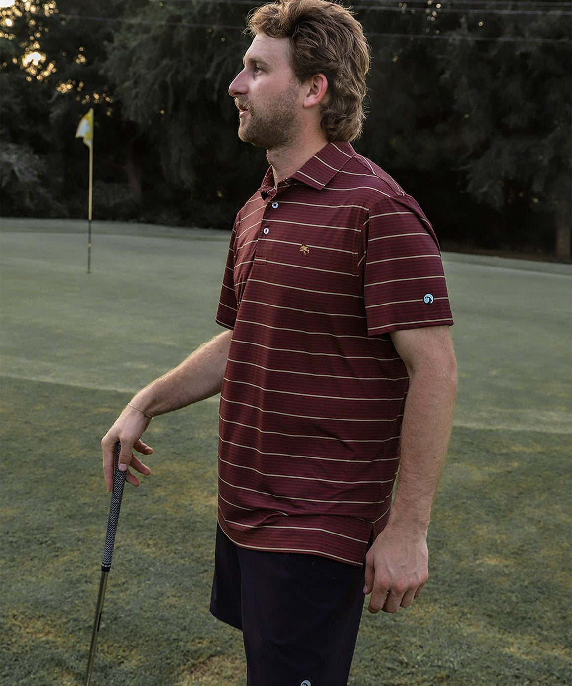 Texas State University Apex Stripe Polo Maroon - High Creek
