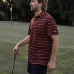 Texas State University Apex Stripe Polo Maroon - High Creek