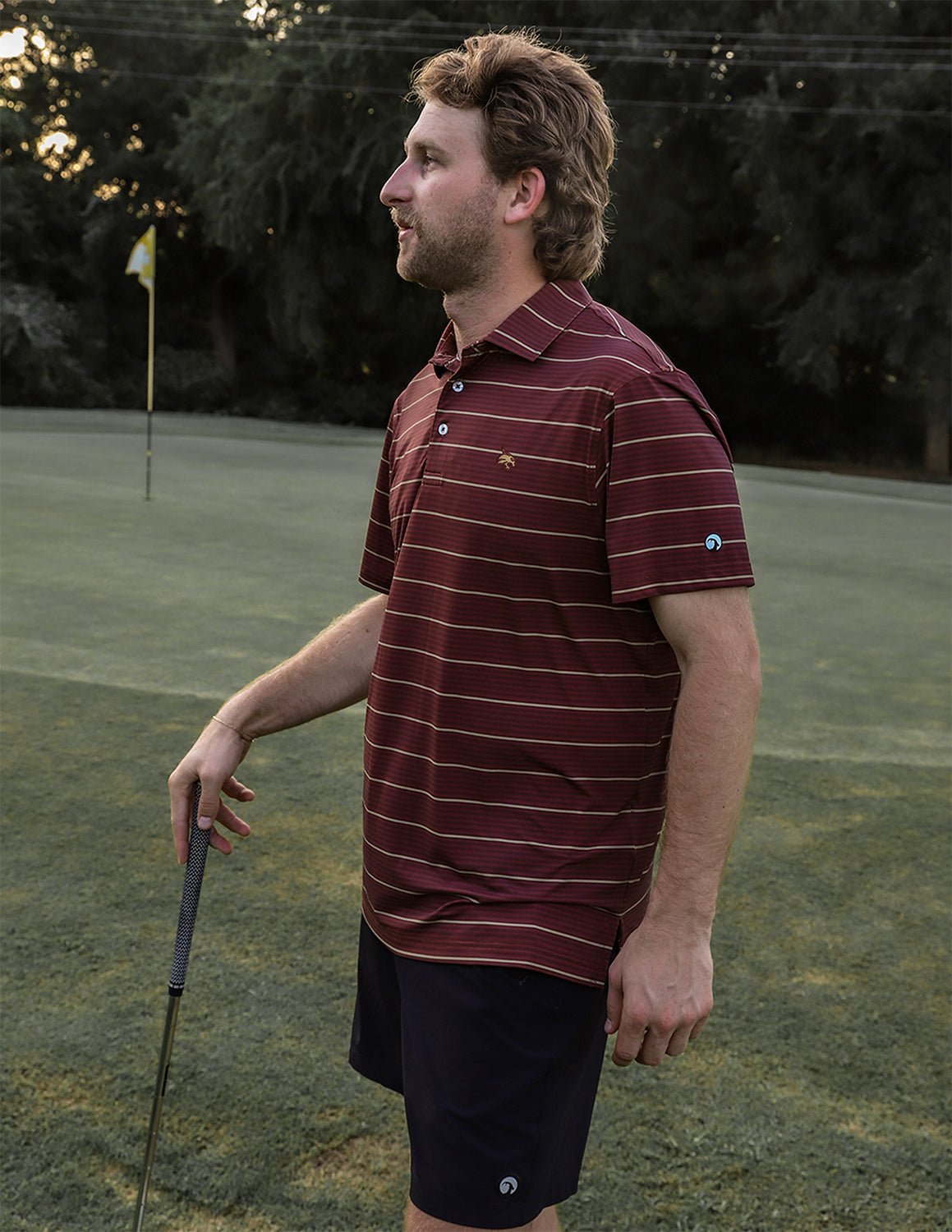 Texas State University Apex Stripe Polo Maroon - High Creek