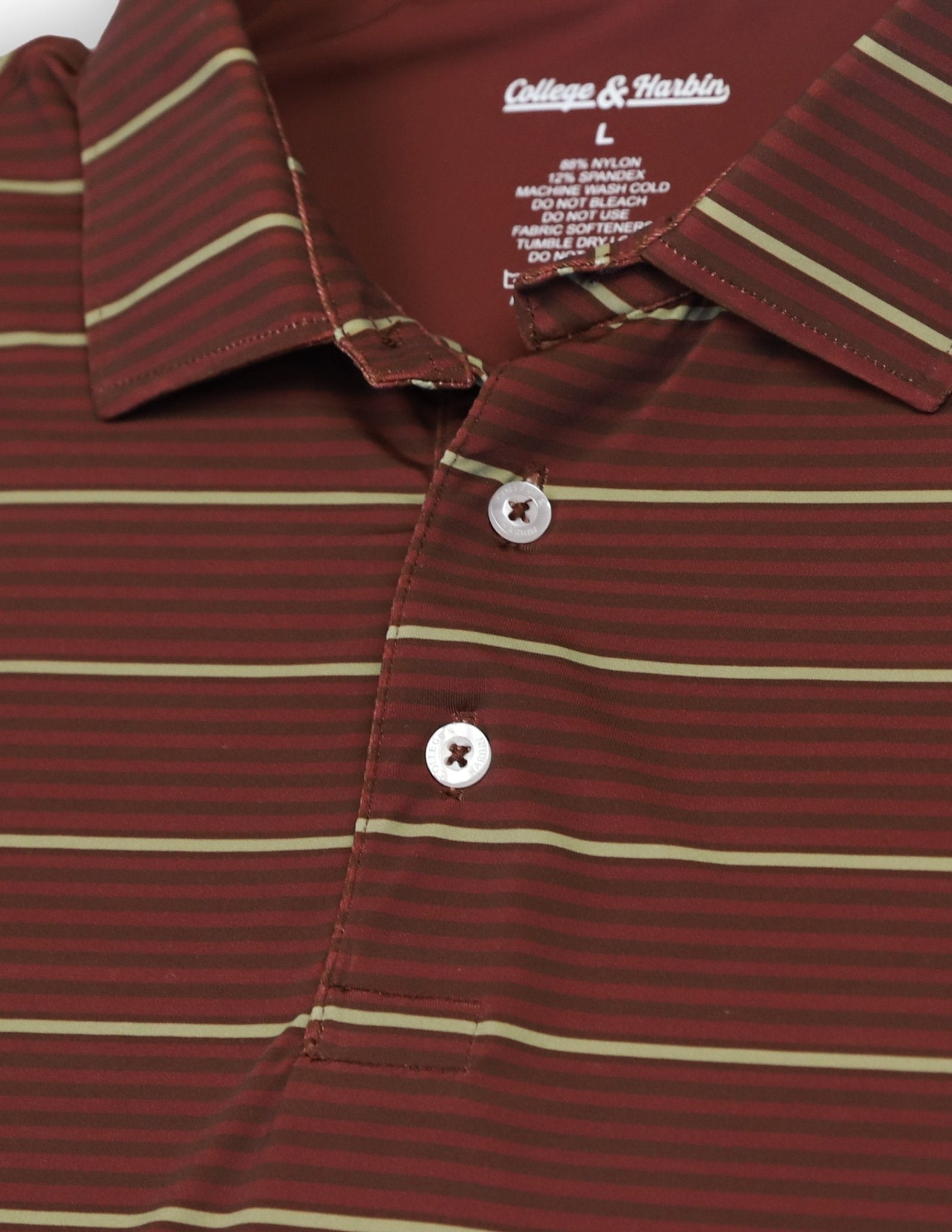 Texas State University Apex Stripe Polo Maroon - High Creek