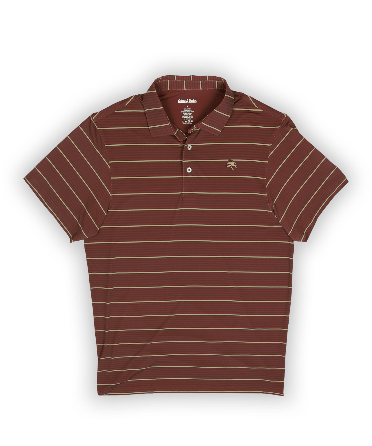 Texas State University Apex Stripe Polo Maroon - High Creek