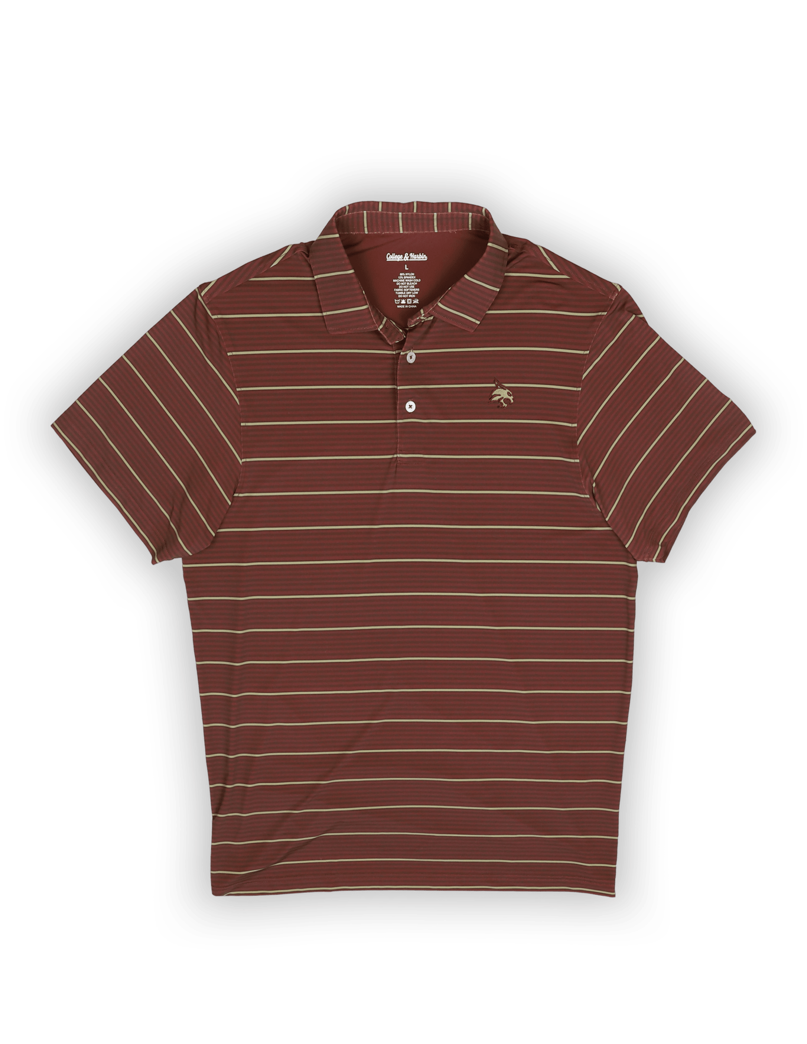 Texas State University Apex Stripe Polo Maroon - High Creek