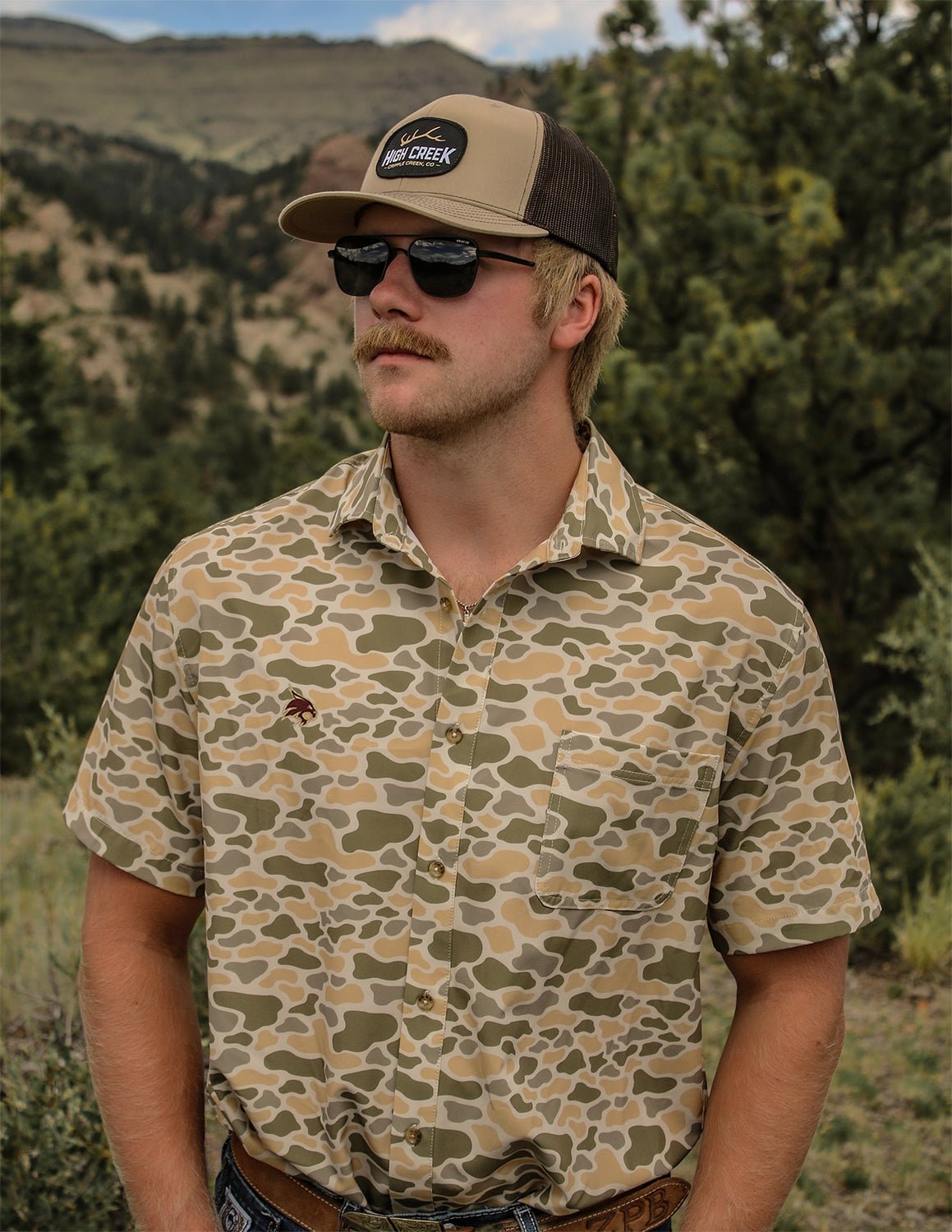 Texas State University Burk Short Sleeve Button Up - High Creek