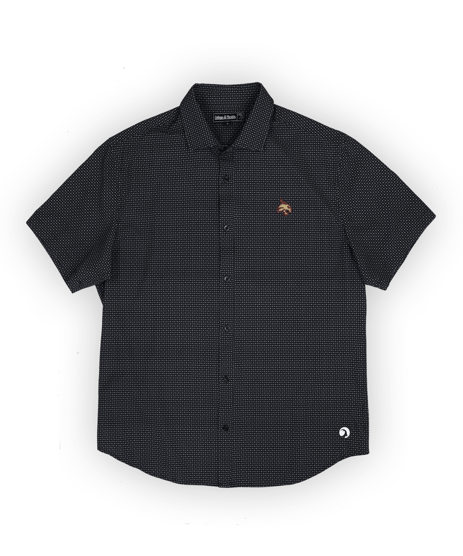 Texas State University Burk Short Sleeve Button Up Black - High Creek